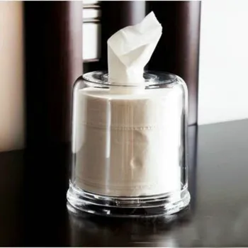 

Acrylic tissue box square round transparent paper towel tray hotel hotel home plastic roll paper box LB1147
