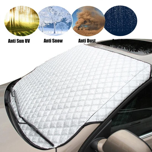 Couverture Pare Brise Voiture Protege Pare-Soleil Givre Universelle pour  Voiture Anti UV Neige Glace Pluie Magnétique Pliable Argenté