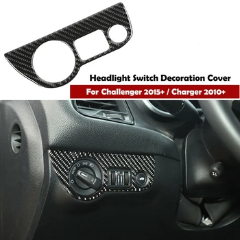

Carbon Fiber Headlight Switch Cover Sticker Trim for Dodge Charger 2010+ Updated Challenger 2015-2019