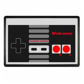 

Cool NES Controller Welcome Door Mat Funny Gaming Video Game Welcome Please Knock Door Mat Rubber Gamers Floor Carpet Rug Gift