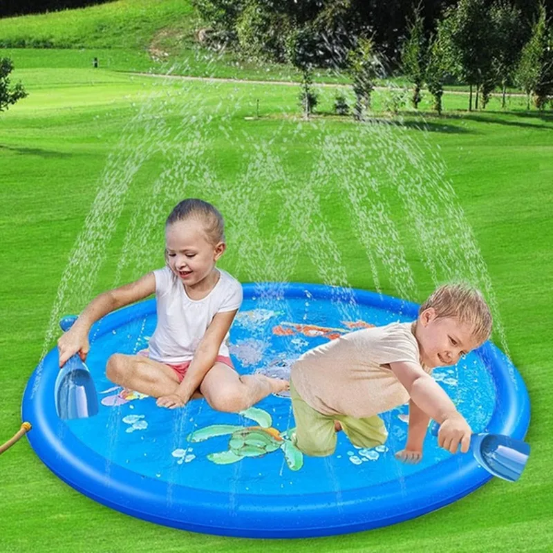 Summer Lawn Children Water Game Play Mat Kids Outdoor Splash Mat For Kids Pool Games Toy Sprinkle Splash Water Toy Bath Pad