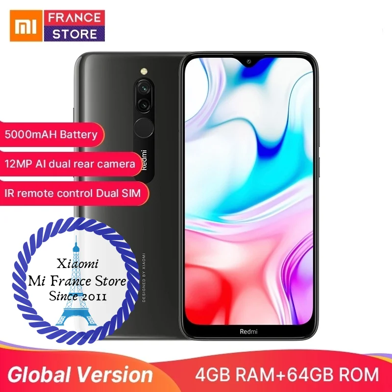 Мобильный телефон Xiaomi Redmi 8 с глобальной версией 4 ГБ 64 Восьмиядерный процессор