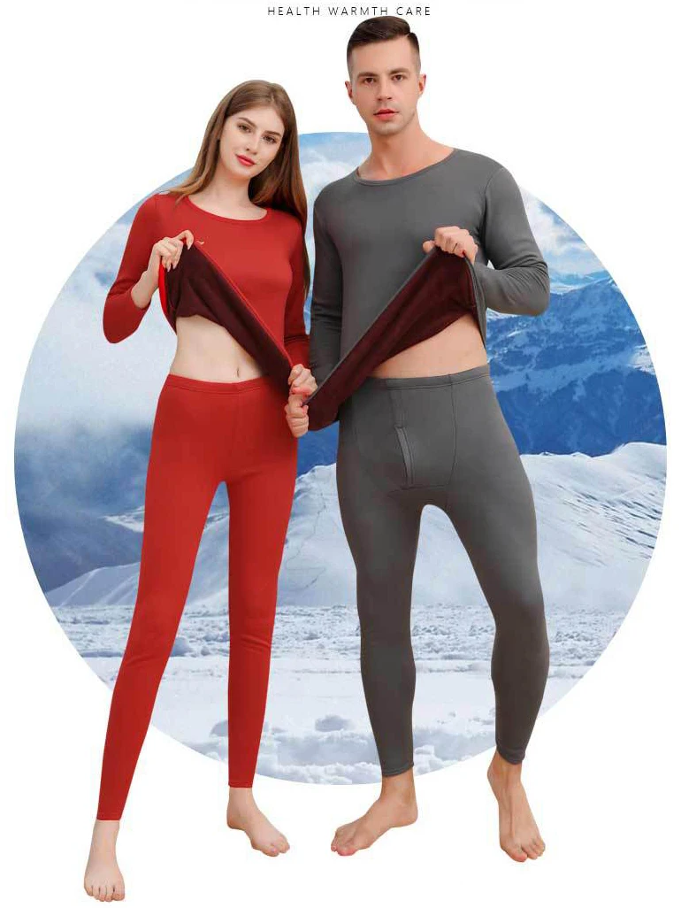 Lovers Velvet Thick Warm Men's Thermal Underwear Plus Size Long Johns For Women Second Skin Winter Male Thermal Clothing Pajamas
