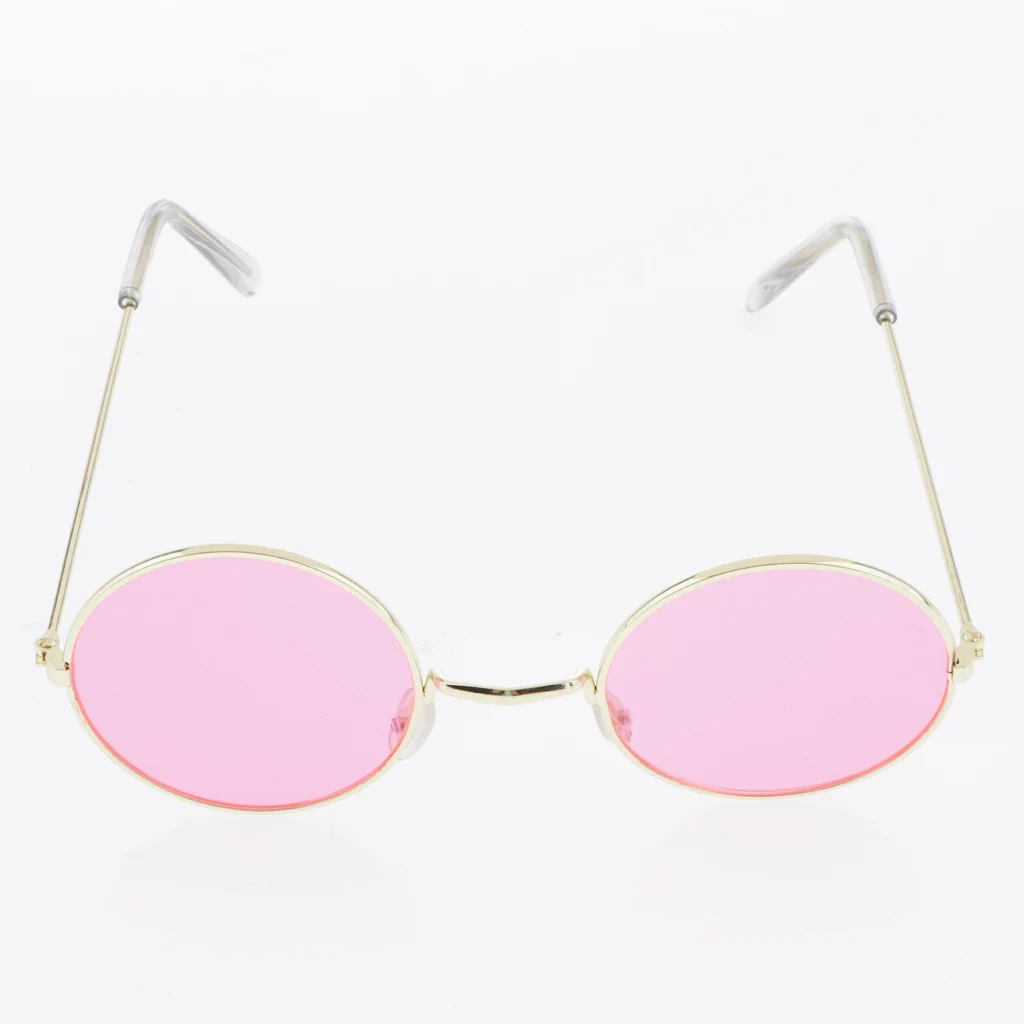 Peace Sign Necklace Earring Hippie Sun Glasses Hippie Costume Accessories Colorful Large Round Earring Necklace and Sunglasses