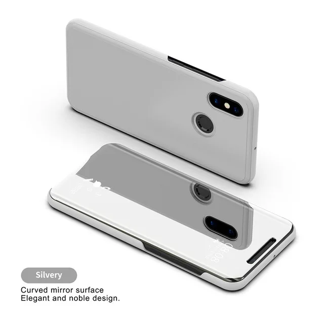 Умный зеркальный флип-чехол с подставкой для xiaomi Redmi Note 8 7 K20 Pro 8T 6A 4X 7A 5 Plus GO чехол для xiaomi 9T Pro CC9 A3 Lite F1 - Цвет: Silver