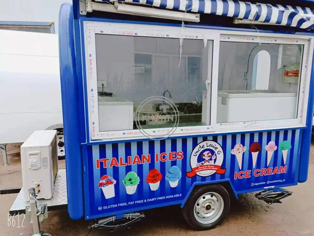 Можно настроить 250 см длинный трейлер мороженого фургон для продажи еды фургон для еды трейлер для продажи