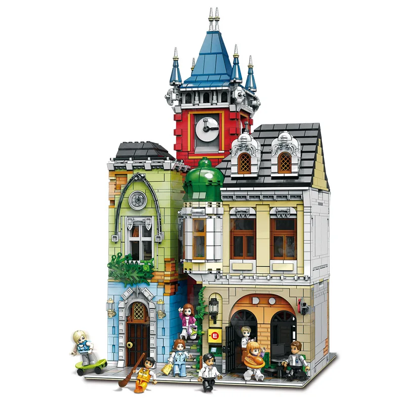 Новые 4 модели MOC Creator City Streetview серия модель строительные игрушки Рождественские