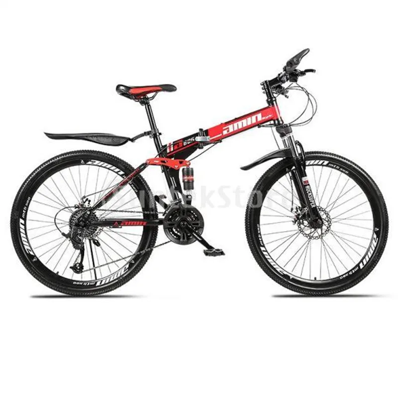Women Men Folding Mountain Bike MTB Commuting Bicycle Integrated Wheel Road Town Tour Bikes Basket Commuters Urban Cycle 26inch