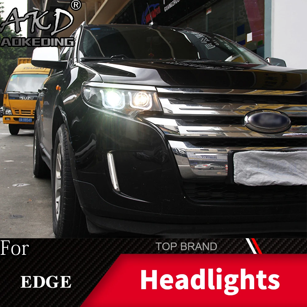 Головной фонарь для автомобиля Ford EDGE 2012- Фары противотуманные фары Дневные ходовые огни DRL H7 светодиодный Биксеноновая лампа автомобильные аксессуары