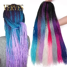 VERVES 24 дюйма Омбре Сенегальские вьющиеся волосы 30 корней/упаковка крючком косички синтетические косички волосы для женщин серый, Бонд, розовый, коричневый
