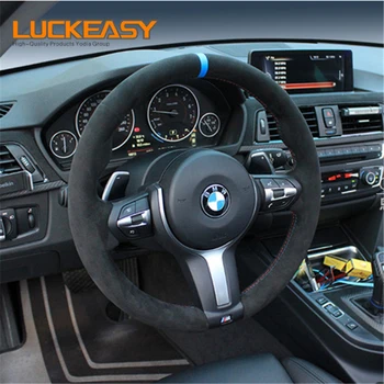 

Black Suede Car Steering Wheel Cover for BMW F30 F33 F87 M2 F80 M3 F82 M4 M5 F12 F13 M6 F85 X5 M F86 X6 M Sport