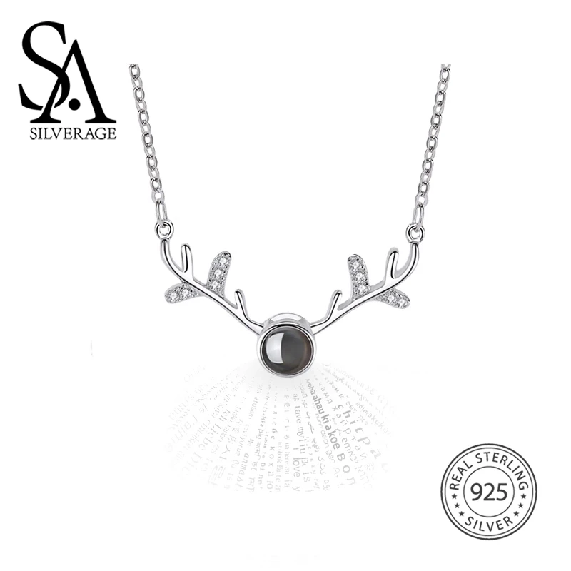 SA SILVERAGE S925 Серебряное ожерелье подарок на день рождения, кулон S925 новое женское, Стерлинговое серебро олень имеет Ваше ожерелье из стерлингового серебра