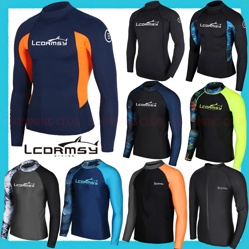NEW LCDRMSY MEN'S RASH GUARDS LONG SLEEVES SURFING SNORKELING SWIMMING TOP SHIRTS PANT WATER SPORTS WETSUITS QUICK-DRYING UPF50+