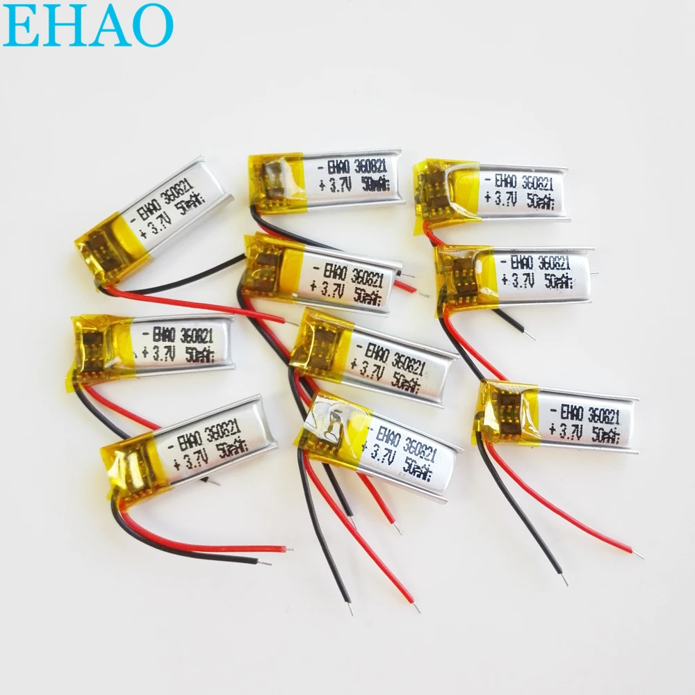 10 шт 3 7 v 50mAh литий полимерный LiPo аккумуляторная батарея для Mp3 bluetooth рекордер