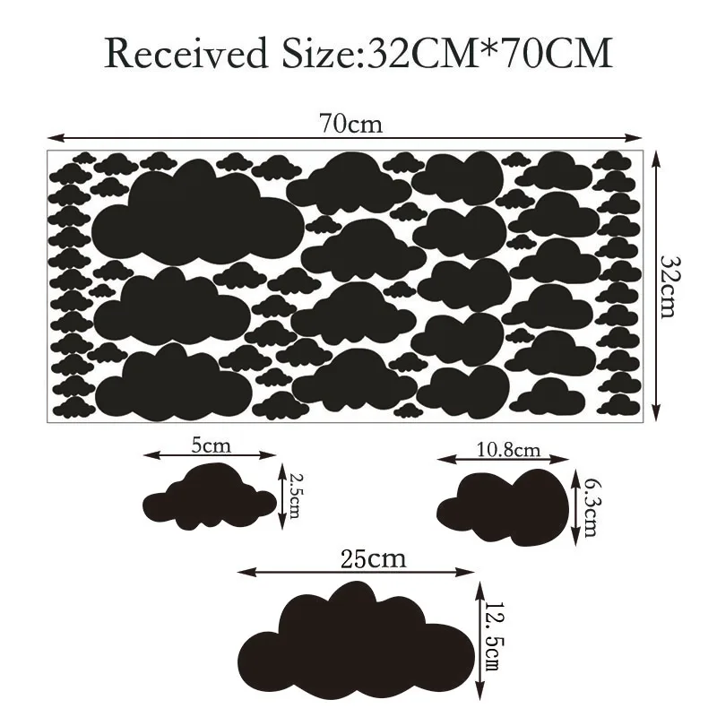 Luminous Wall Stickers Wall Stickers Vinyl Decal Stickers 68pcs/set Mixed Size 2.5-25cm Cartoon Clouds Wall Stickers For Kids Baby Rooms Home Decor Art Mural Peel And Stick PVC Wallpaper