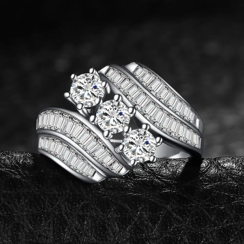 JewelryPalace Engagement Ring 925 Sterling Silver Rings for Women Anniversary Ring Wedding Rings Channel Set Silver 925 Jewelry