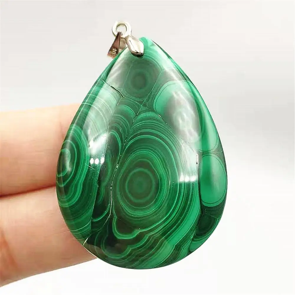 

Natural Green Malachite Chrysocolla Pendant Women Men Water Drop Crystal Healing Stone 43x32x7mm Necklace Fashion Jewelry AAAAA