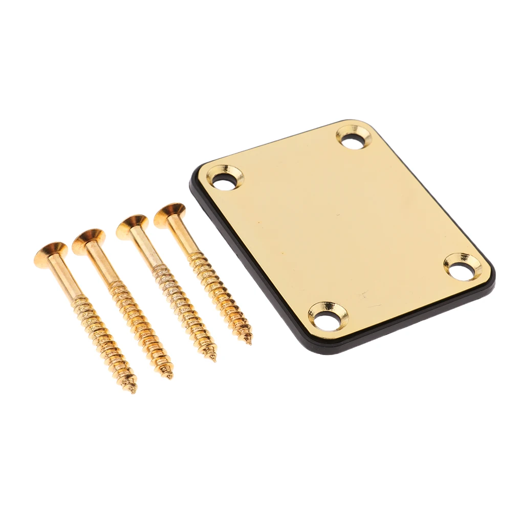Metal Electric Guitar Neck Plate With Screws Musical Instrument Parts