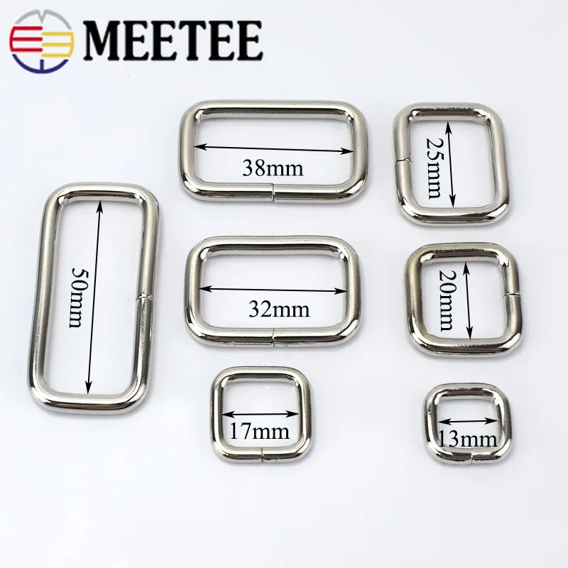 10 шт. прямоугольные металлические пряжки Meetee ленточная пряжка для ремня застежка