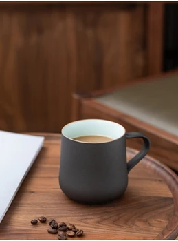 

Nordic Creative Mug Ceramic Coffee Handle Minimalist Office Porcelain Mug Espresso Stirring Tazas Para Cafe Travel Mugs KK60MK