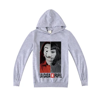 

La Casa De Papel 3D Printing Boy Hooded Sweatshirts TV Series Money Heist Girls Long Sleeve Hoodies Children Clothes Clothing
