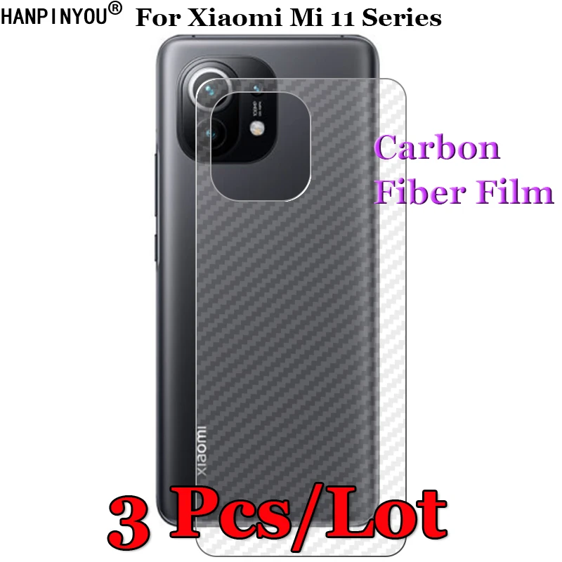 3 Pcs/Lot For Xiaomi Mi 11 11T 11X 11i Pro Youth Lite Ultra 3D Non-slip Clear Carbon Fiber Back Film Screen Protector Sticker | Мобильные