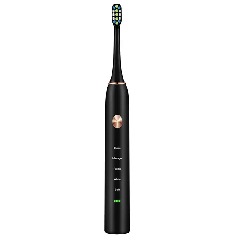 Электрическая зубная щетка с USB индукционной зарядкой, электрическая зубная щетка для взрослых с звуковой вибрацией, водонепроницаемая электрическая зубная щетка IPX7(ESD9000