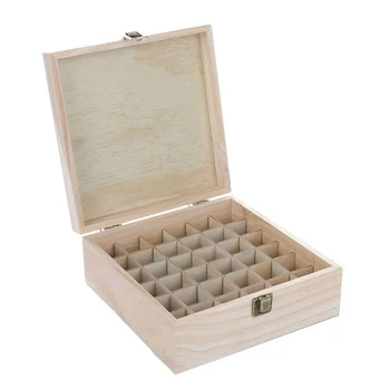 

36Slot Essential Oil Bottle Wooden Storage Box Case Aromatherapy Oil Bottle Organizer Premium Wooden Makeup Case Holder