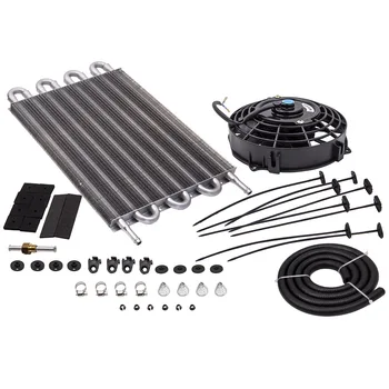 

Aluminum 15-1/2" Oil Cooler & 7" Cooling Fan Radiator Transmission Kit Universal