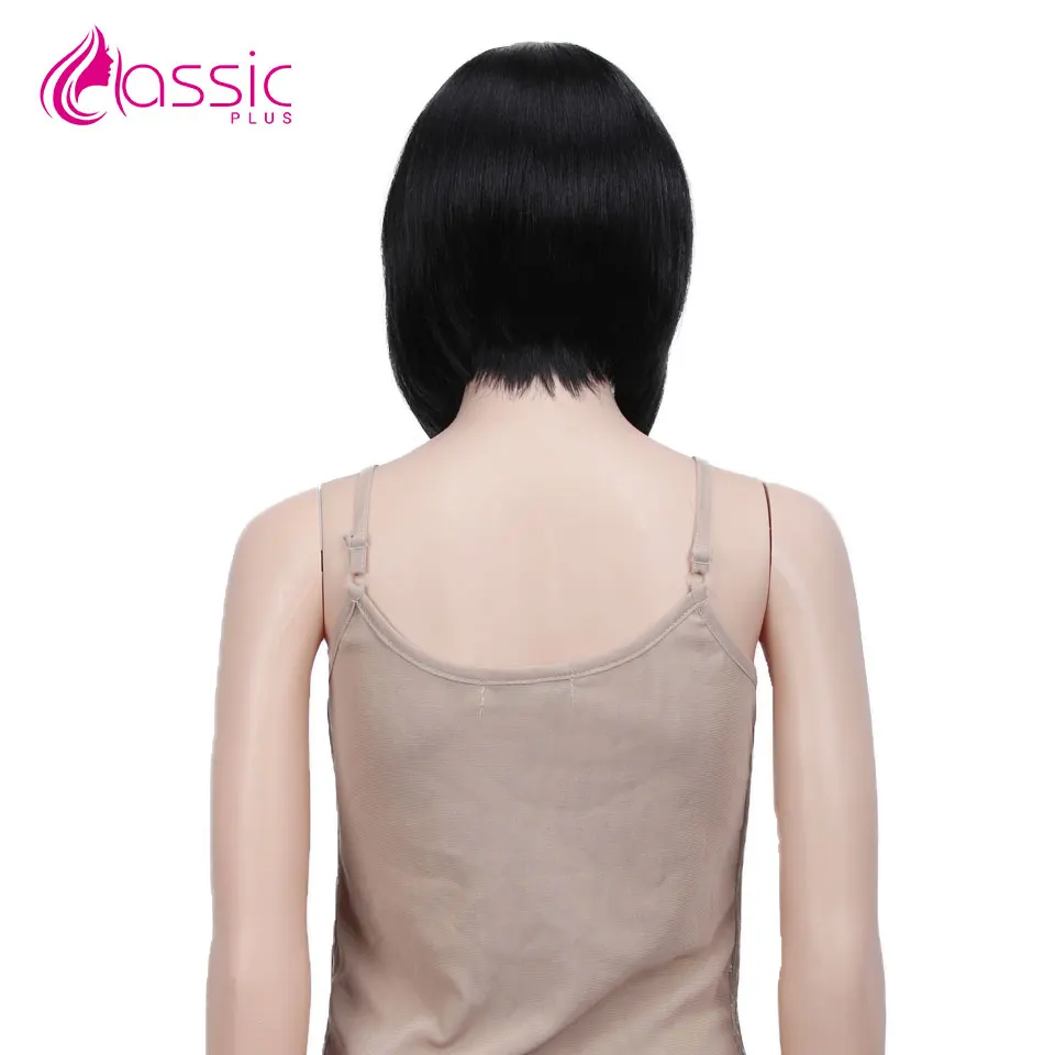 Classic Plus Straight Hair Bob Wigs Short Synthetic Hair Wigs For Black Women High temperature Fiber Black Blonde Red colors