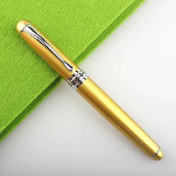 Jinhao pluma estilográfica X750, color amarillo dorado, para oficina de negocios, punta mediana, nuevo