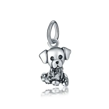 

Silver Plated Bead Dog Animal Pendant Charm fit Lady Bracelet Bangle For Women DIY Jewelry Making