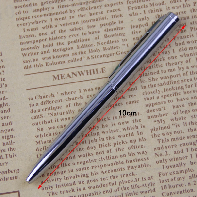 1Pcs Mini Metal Ballpoint Pen Rotating Pocket-size Pen Portable Ball Point Pen Small Oil Pen Exquisite Brief