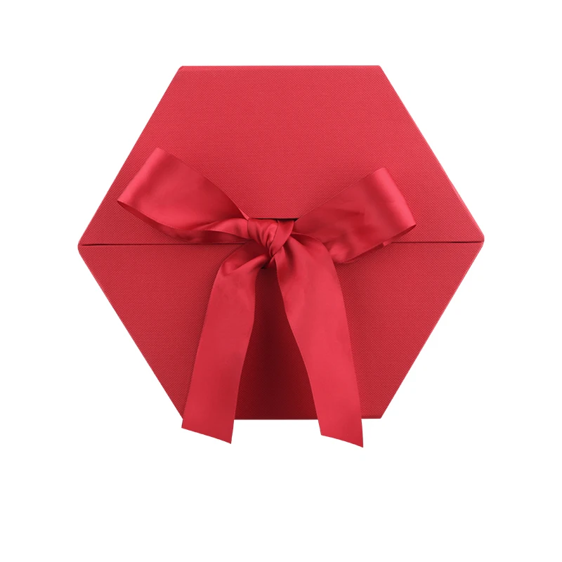red box Creative Hexagon Box Baby's Birthday Gifts Packaging Box Wedding Favor Decoration Gift Box Packing Gift Flower Boxes - Цвет: red box
