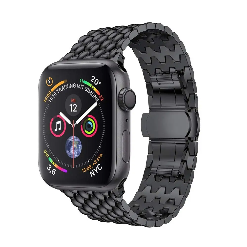 Сменный ремешок из нержавеющей стали для Apple Watch, ремешок 40 мм, 44 мм, серия 5, 4 звенья, браслет для Apple Watch, ремешок 38 мм, 42 мм