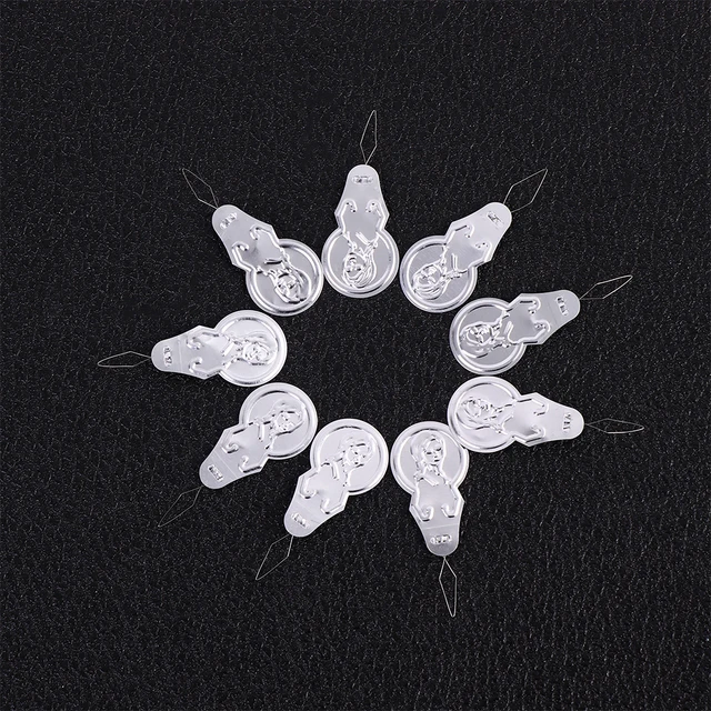 50 Pcs Needle Threaders New Sliver Bow Wire Hand Machine Sewing Stitch Insertion Tool Needle Threader Sewing Tools 4