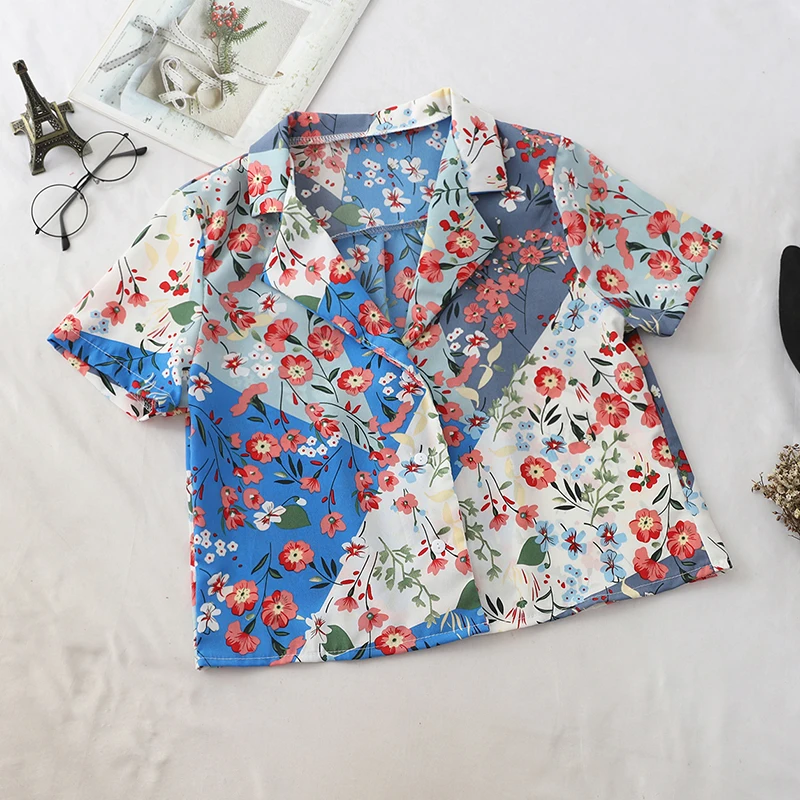 Heliar блузка с цветочным принтом Топ с коротким рукавом Женский Топ с баской Boho T женский летние элегантные футболки для женщин