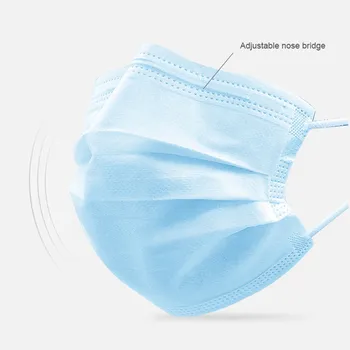 

Fast Shipping 10pcs to 300psc Face Mouth Mask Meltblown 3-layer Protection One Time Mouth Maskes Family Personal Use