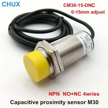 

Capacitive Proximity Switch NPN 24V DC M30 NO+NC CM30-15-DNC IP67 15mm Sensing Detect Distance Motion Sensor Auto