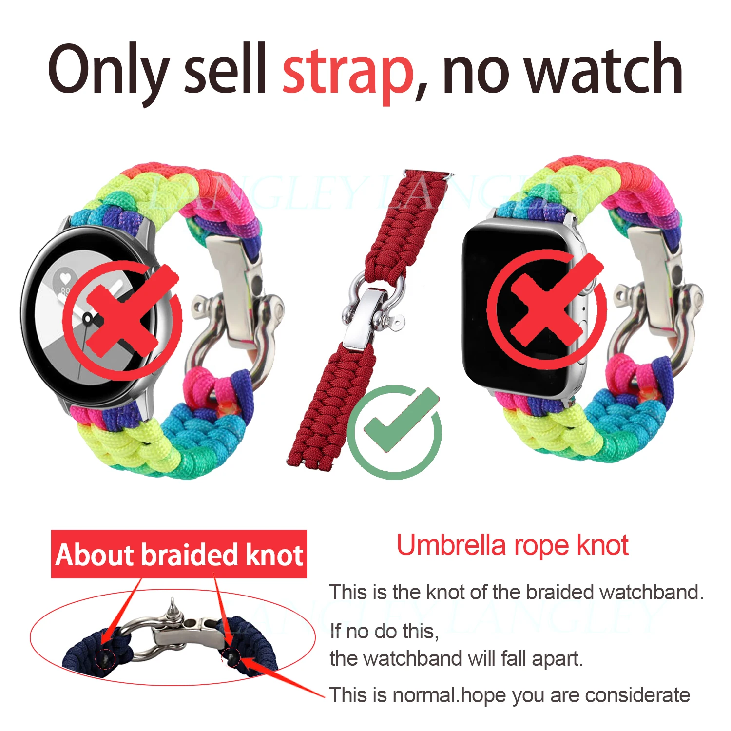 20 22mm Strap for Samsung Galaxy Watch 3 41mm 45mm Watch Band 42mm 46mm for Huawei Watch GT 2e Adjustable Buckle Rope Bracelet