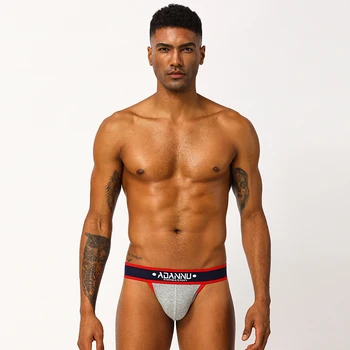 

ADANNU Jockstrap Gay Men's Fashion Underwear High fork seamless low waist briefs Sexy Hot Sale cotton Jockstrap Thongs AD137