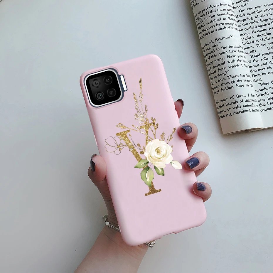 cases for oppo phones For OPPO Reno 4 Lite Case Flowers Letters Soft TPU silicone Back Phone Cover For OPPO Reno4 Lite A93 F17 Pro CPH2119 Case Funda oppo cover