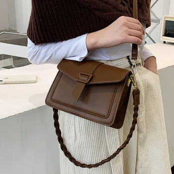 

Simple Texture Women's Pouches 2020 Autumn and Winter New Fashionable All-Match Shoulder Bag Popular Korean Crossbody Bag