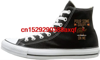 

Unisex Casual Shoes Boys and Girls Sports Shoes Pour Some Gravy On Me Canvas Shoes High Top Casual Black Sneakers Unisex Style
