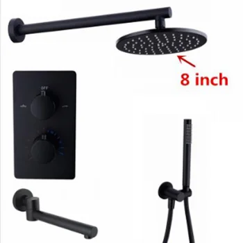 

Benefit Margin Full Copper Black Constant Temperature Dark Load Wall Shower Shower Hot And Cold Splash Sprinkle
