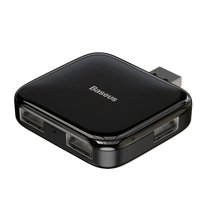 Baseus 4 порта Высокоскоростной usb-хаб несколько для настольного компьютера USB 2,0 сплиттер ноутбук адаптер портативный мульти usb-порт для док-станции Hab - Цвет: Черный