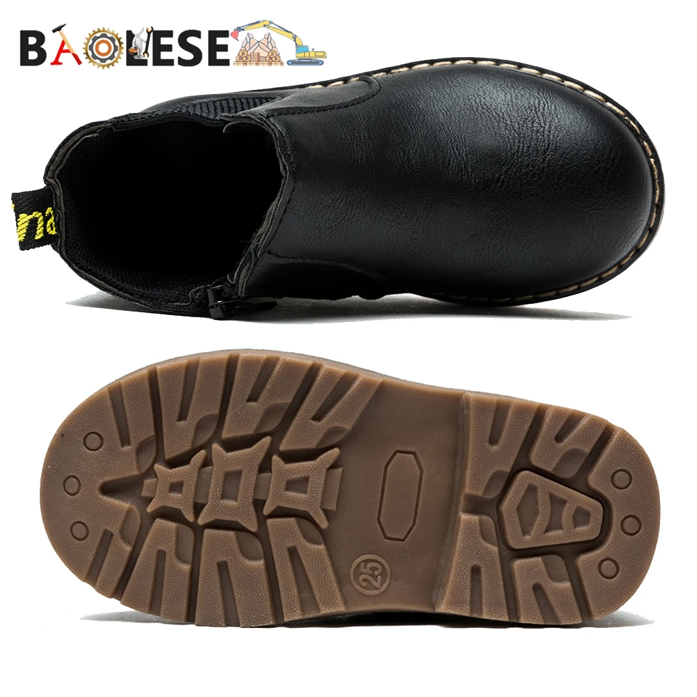 BAOLESEM Kids Snow Boots Child Ankle Boots Children Shoes Warming Fur Lightweight Child Snow Shoes Watertight Anti-skid Winter