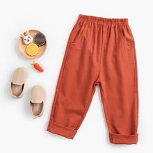 Осенняя детская одежда унисекс простые кальсоны от производителя INS BOY'S спортивные детские брюки из чистого хлопка для детей