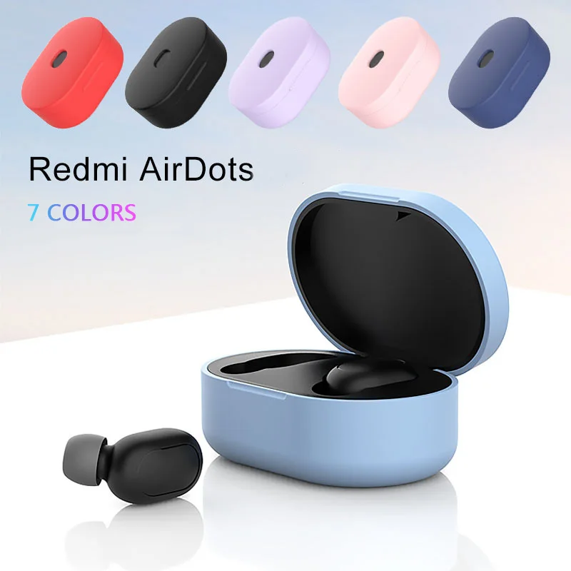 Silicone For Redmi Airdots Case Protective Cover With Hook For Xiaomi Mi Redmi AirDots 2 Cover Earphone Wireless Charging Box