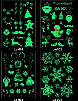 

Luminous Temporary Tatoo Fake Tattoo Sticker Tatouage Christmas Flash Tatto Body Art Waterproof Tattoos For Men Women Girl Kids